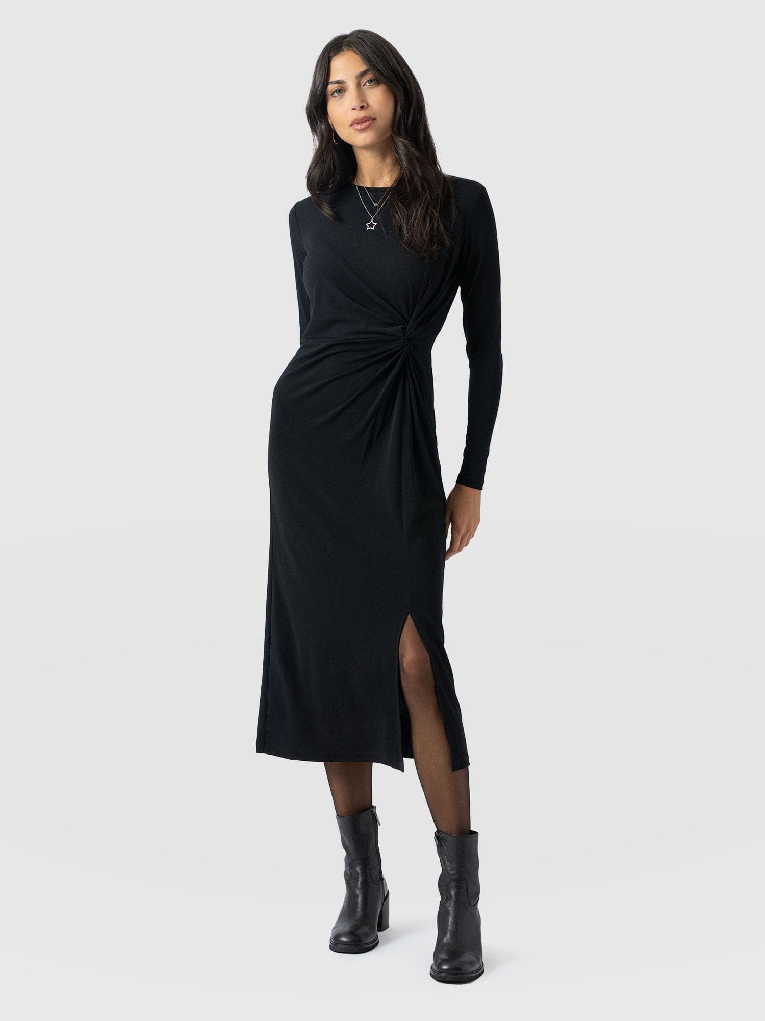 Bailey Knot Dress Black - Women's Dresses | Saint + Sofia® USA